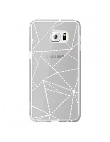 Coque Lignes Points Abstract Blanc Transparente pour Samsung Galaxy S6 Edge Plus - Project M