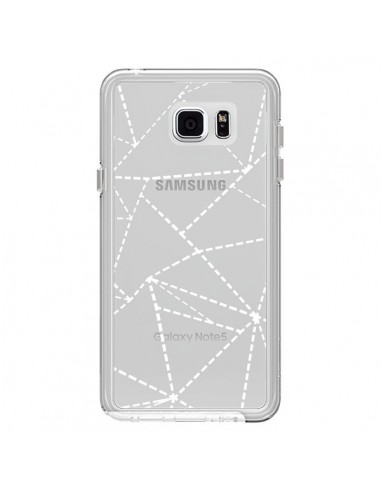 Coque Lignes Points Abstract Blanc Transparente pour Samsung Galaxy Note 5 - Project M