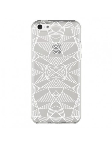 Coque iPhone 5C Lignes Miroir Grilles Triangles Grid Abstract Blanc Transparente - Project M