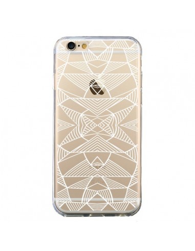 Coque iPhone 6 et 6S Lignes Miroir Grilles Triangles Grid Abstract Blanc Transparente - Project M