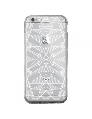 Coque iPhone 6 Plus et 6S Plus Lignes Miroir Grilles Triangles Grid Abstract Blanc Transparente - Project M