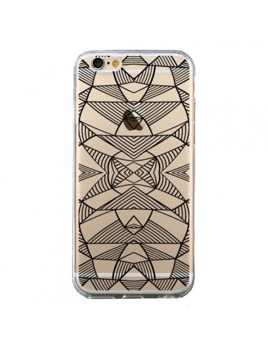 Coque iPhone 6 et 6S Lignes Miroir Grilles Triangles Grid Abstract Noir Transparente - Project M