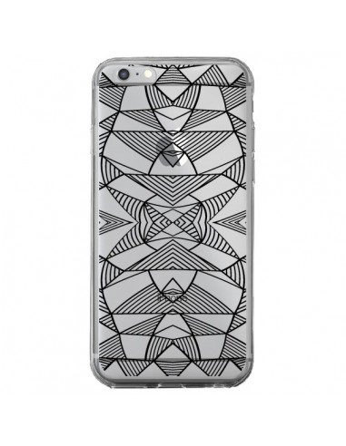 Coque iPhone 6 Plus et 6S Plus Lignes Miroir Grilles Triangles Grid Abstract Noir Transparente - Project M