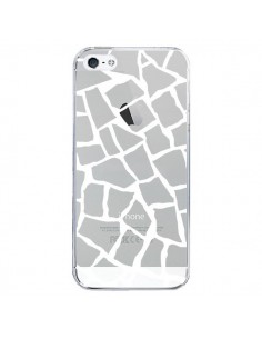 Coque iPhone 5/5S et SE Girafe Mosaïque Blanc...