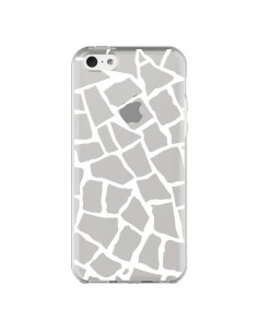 Coque iPhone 5C Girafe Mosaïque Blanc Transparente -...