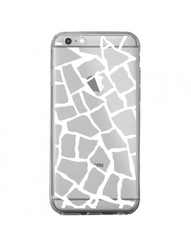Coque iPhone 6 Plus et 6S Plus Girafe Mosaïque Blanc Transparente - Project M