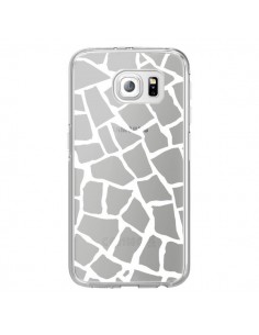 Coque Girafe Mosaïque Blanc Transparente pour Samsung...