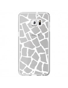 Coque Girafe Mosaïque Blanc Transparente pour Samsung...