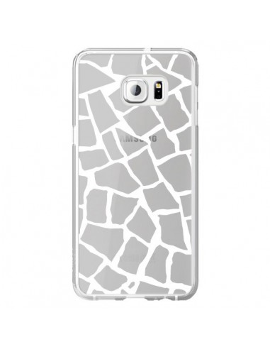Coque Girafe Mosaïque Blanc Transparente pour Samsung Galaxy S6 Edge Plus - Project M