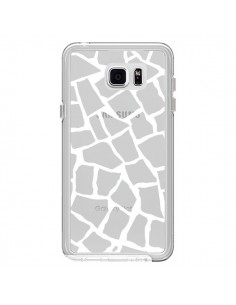 Coque Girafe Mosaïque Blanc Transparente pour Samsung...