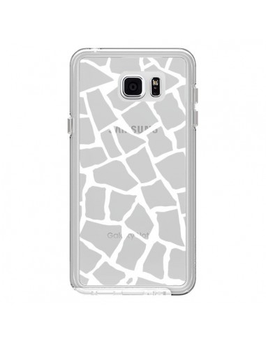Coque Girafe Mosaïque Blanc Transparente pour Samsung Galaxy Note 5 - Project M