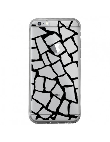 Coque iPhone 6 Plus et 6S Plus Girafe Mosaïque Noir Transparente - Project M
