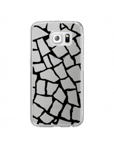 Coque Girafe Mosaïque Noir Transparente pour Samsung...