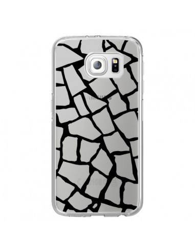 Coque Girafe Mosaïque Noir Transparente pour Samsung Galaxy S6 Edge - Project M