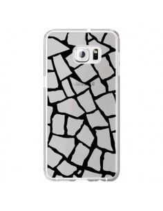 Coque Girafe Mosaïque Noir Transparente pour Samsung...