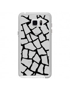 Coque Girafe Mosaïque Noir Transparente pour Samsung...