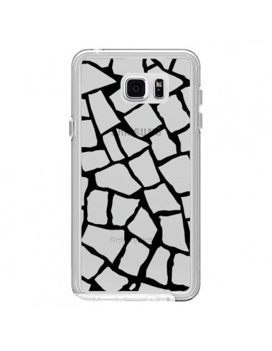 Coque Girafe Mosaïque Noir Transparente pour Samsung Galaxy Note 5 - Project M