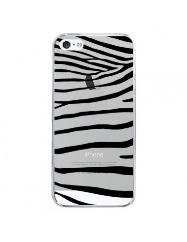 Coque iPhone 5/5S et SE Zebre Zebra Noir Transparente - Project M