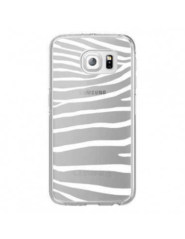 Coque Zebre Zebra Blanc Transparente pour Samsung Galaxy S6 Edge - Project M