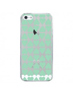 Coque iPhone 5/5S et SE Coeurs Heart Mint Bleu Vert...