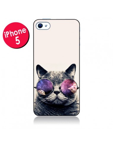 Coque Chat à lunettes pour iPhone 5