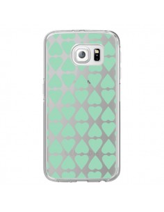 Coque Coeurs Heart Mint Bleu Vert Transparente pour...