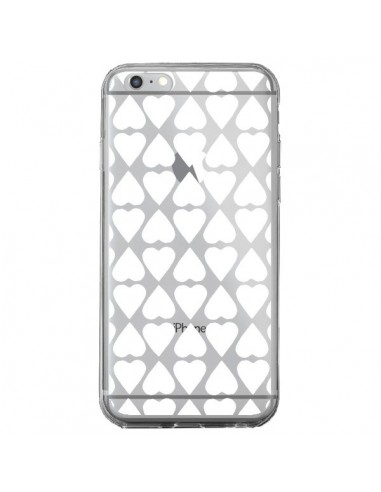 Coque iPhone 6 Plus et 6S Plus Coeurs Heart Blanc Transparente - Project M