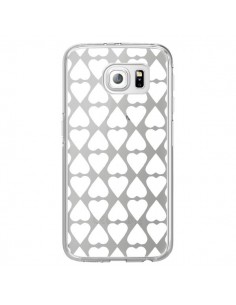 Coque Coeurs Heart Blanc Transparente pour Samsung Galaxy...