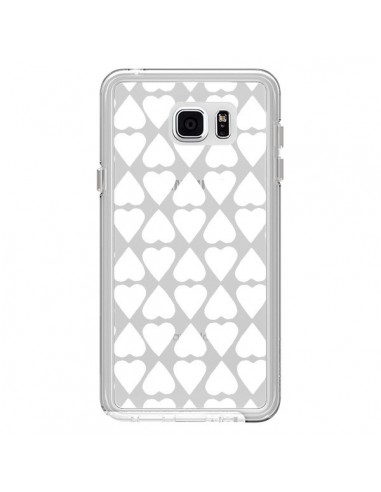 Coque Coeurs Heart Blanc Transparente pour Samsung Galaxy Note 5 - Project M