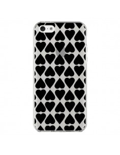 Coque iPhone 5C Coeurs Heart Noir Transparente - Project M