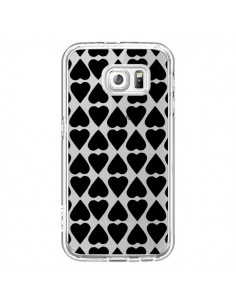 Coque Coeurs Heart Noir Transparente pour Samsung Galaxy...