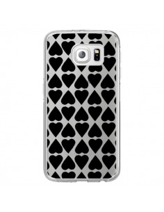 Coque Coeurs Heart Noir Transparente pour Samsung Galaxy...