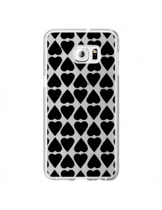 Coque Coeurs Heart Noir Transparente pour Samsung Galaxy...