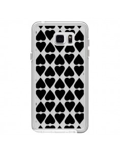 Coque Coeurs Heart Noir Transparente pour Samsung Galaxy...