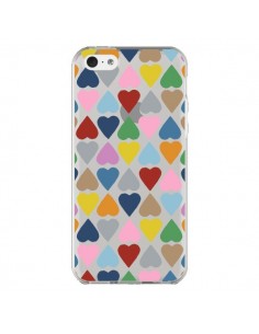 Coque iPhone 5C Coeurs Heart Couleur Transparente -...