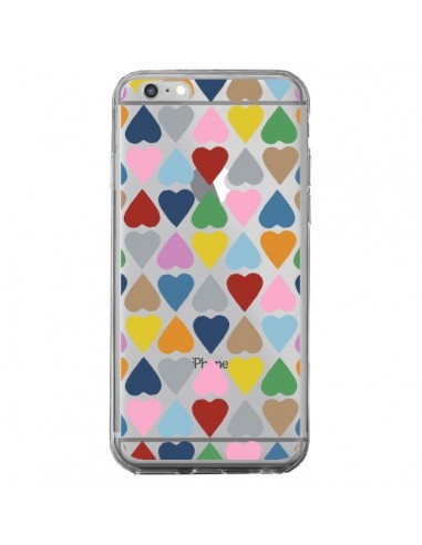 Coque iPhone 6 Plus et 6S Plus Coeurs Heart Couleur Transparente - Project M