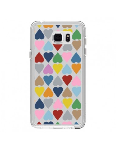Coque Coeurs Heart Couleur Transparente pour Samsung Galaxy Note 5 - Project M