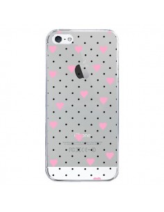 Coque iPhone 5/5S et SE Point Coeur Rose Pin Point Heart...