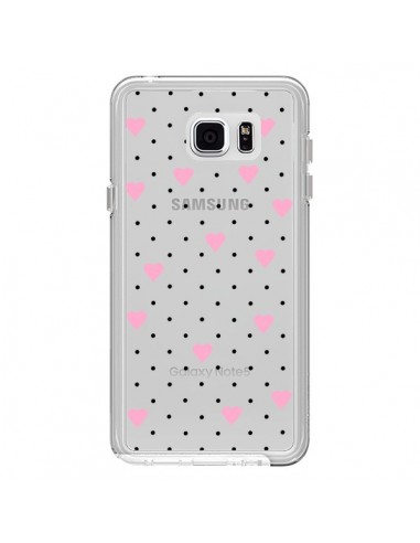 Coque Point Coeur Rose Pin Point Heart Transparente pour Samsung Galaxy Note 5 - Project M