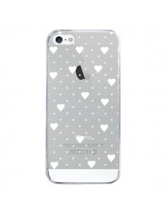 Coque iPhone 5/5S et SE Point Coeur Blanc Pin Point Heart...