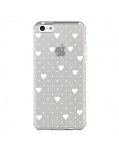 Coque iPhone 5C Point Coeur Blanc Pin Point Heart...