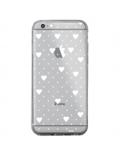 Coque iPhone 6 Plus et 6S Plus Point Coeur Blanc Pin...
