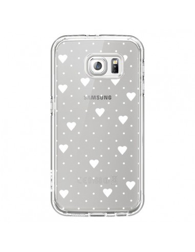 Coque Point Coeur Blanc Pin Point Heart Transparente pour Samsung Galaxy S6 - Project M