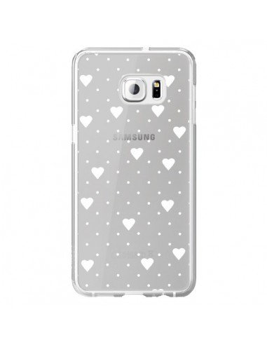Coque Point Coeur Blanc Pin Point Heart Transparente pour Samsung Galaxy S6 Edge Plus - Project M