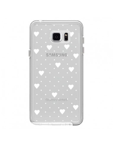 Coque Point Coeur Blanc Pin Point Heart Transparente pour Samsung Galaxy Note 5 - Project M