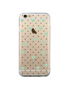 Coque iPhone 6 et 6S Point Coeur Mint Bleu Vert Pin Point...