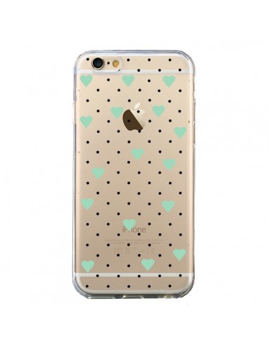 Coque iPhone 6 et 6S Point Coeur Mint Bleu Vert Pin Point Heart Transparente - Project M