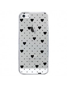 Coque iPhone 5/5S et SE Point Coeur Noir Pin Point Heart...