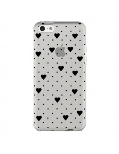 Coque iPhone 5C Point Coeur Noir Pin Point Heart...