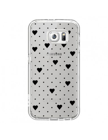 Coque Point Coeur Noir Pin Point Heart Transparente pour Samsung Galaxy S6 - Project M